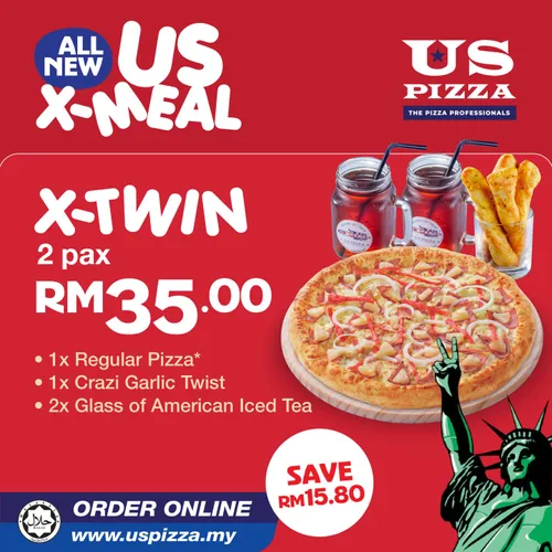 x twin pizza for 2 pax